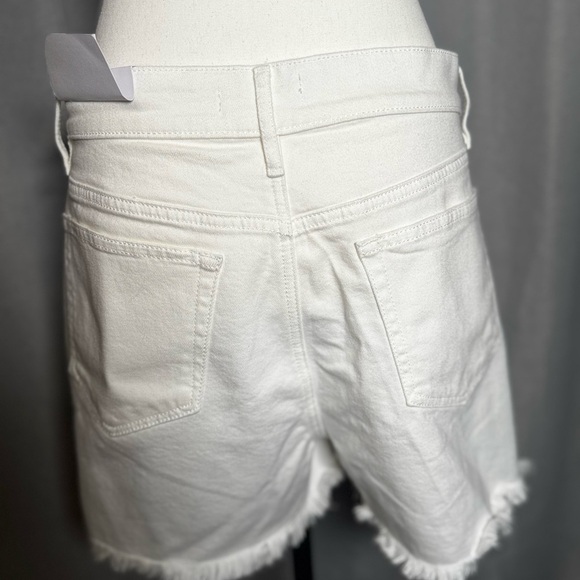 LOFT White Jean Shorts with Frayed Hem NWT - Picture 4 of 5